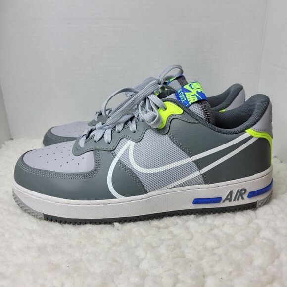 Nike Air Force 1 React Men's Sneaker Size 12.5  Wolf Grey-White-Smoke Grey - Picture 3 of 10